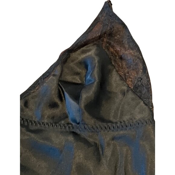 Victorias Secret Black Satin & Lace Slip Dress L - Picture 5 of 8